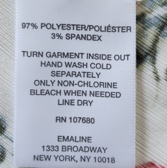 Emaline Petite Floral Print Button-Down Ruched Long Sleeved Blouse Size PS - Picture 6 of 10